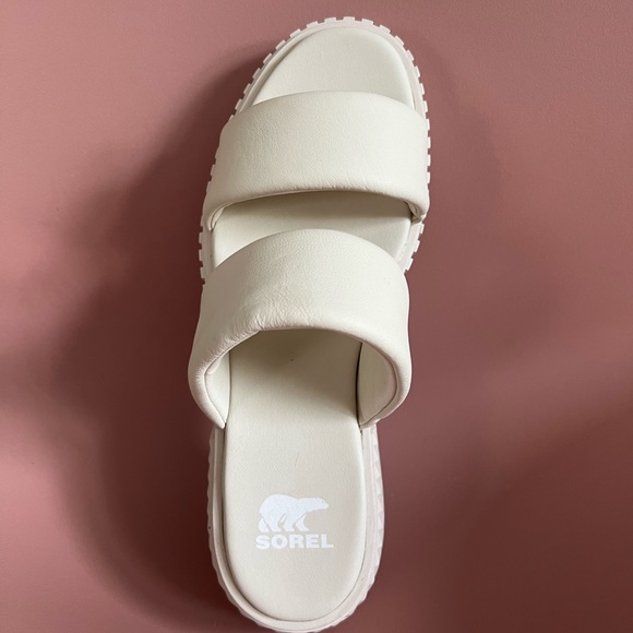 NWOT Sorel size 7.5 ONA STREETWORKS SLIDE SANDAL, color: chalk - Picture 2 of 6